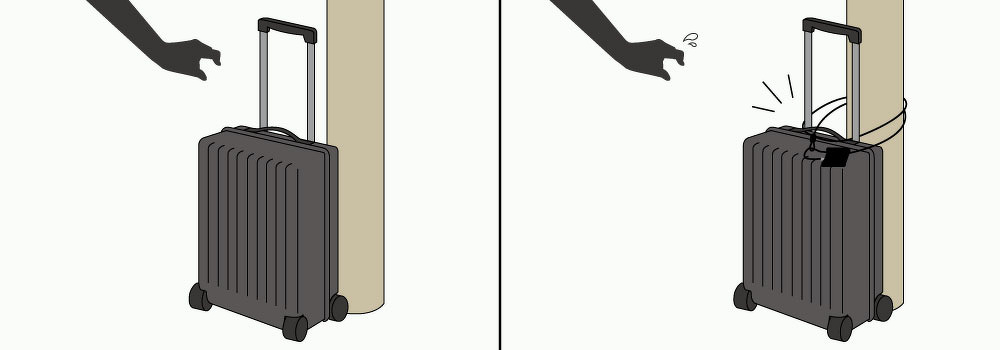 柱や手すりなどにワイヤーを括り付けてロックすることで盗難を防止することができます。